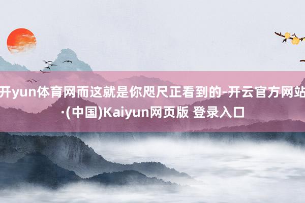 开yun体育网而这就是你咫尺正看到的-开云官方网站·(中国)Kaiyun网页版 登录入口
